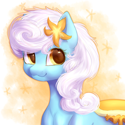Size: 2000x2000 | Tagged: safe, artist:peachmayflower, serena, earth pony, pony, g4, flower, flower in hair, high res, solo