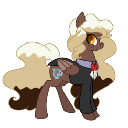 Size: 3000x3000 | Tagged: safe, artist:besttubahorse, artist:paintponi, oc, oc only, oc:sweet mocha, pegasus, pony, clothes, collaboration, cutie mark, female, high res, mare, simple background, solo, transparent background, tuxedo, vector