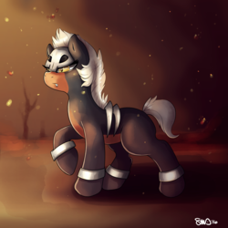 Size: 3000x3000 | Tagged: safe, artist:bean-sprouts, houndour, crossover, high res, pokémon, ponified, solo