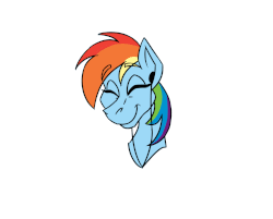 Size: 1199x963 | Tagged: safe, artist:vladiverse, rainbow dash, g4, animated, bust, earbuds, female, frame by frame, gif, head, shaking, simple background, solo, white background
