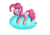 Size: 3400x2400 | Tagged: safe, artist:michinix, pinkie pie, g4, balloon, balloon riding, female, high res, open mouth, simple background, solo, that pony sure does love balloons, transparent background