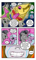 Size: 3000x5000 | Tagged: safe, artist:astroanimations, idw, king sombra, princess celestia, radiant hope, pony, comic:celestia's yearning, g4, cloak, clothes, comic, crying, female, jealous, kiss on the lips, kissing, male, mare, neighagra falls, rainbow fish, realization, reformed sombra, ship:celestibra, ship:hopebra, shipping, sparkles, stallion, straight, tears of pain