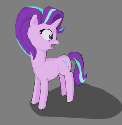 Size: 455x468 | Tagged: safe, starlight glimmer, g4, female, gray background, looking back, open mouth, simple background, solo, surprised