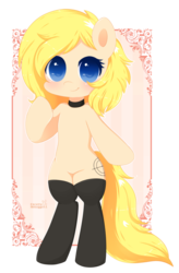 Size: 600x912 | Tagged: safe, artist:exceru-karina, oc, oc only, oc:aimmy, pony, bipedal, clothes, crosshair, socks, solo