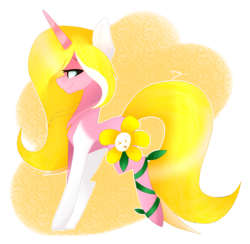 Size: 2401x2346 | Tagged: safe, artist:huirou, oc, oc only, pony, unicorn, female, flowey, high res, mare, simple background, solo, transparent background, undertale