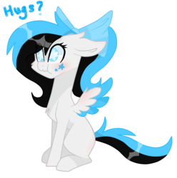 Size: 1865x1881 | Tagged: safe, artist:huirou, oc, oc only, pegasus, pony, bow, female, hair bow, mare, scrunchy face, simple background, sitting, solo, starry eyes, transparent background, wingding eyes