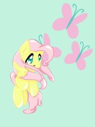 Size: 960x1280 | Tagged: safe, artist:iepaij, fluttershy, g4, cutie mark background, female, looking at you, missing cutie mark, simple background, solo, spread wings