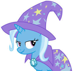 Size: 3266x3181 | Tagged: safe, artist:sketchmcreations, trixie, pony, unicorn, g4, to where and back again, brooch, cape, clothes, female, high res, jewelry, simple background, solo, transparent background, trixie's brooch, trixie's cape, trixie's hat, vector