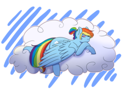 Size: 2000x1500 | Tagged: safe, artist:liefsong, rainbow dash, g4, cloud, female, simple background, solo, transparent background