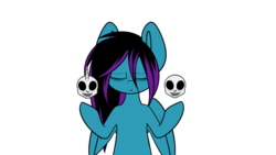 Size: 1024x576 | Tagged: safe, artist:despotshy, oc, oc only, oc:despy, earth pony, pegasus, pony, unicorn, eyes closed, simple background, skull, solo, transparent background