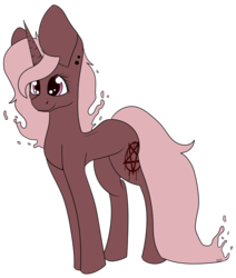 Size: 1024x1205 | Tagged: safe, artist:fizzy2014, oc, oc only, pony, unicorn, female, impossibly large ears, mare, pentagram, simple background, solo, transparent background