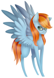 Size: 1302x1885 | Tagged: safe, artist:bonniebatman, oc, oc only, pegasus, pony, glasses, male, simple background, solo, spread wings, stallion, traditional art, transparent background