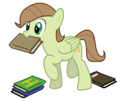 Size: 6000x5000 | Tagged: safe, artist:icaron, oc, oc only, oc:saga, pegasus, pony, absurd resolution, book, mouth hold, show accurate, simple background, solo, transparent background, vector