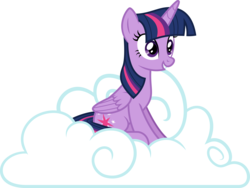 Size: 6001x4515 | Tagged: safe, artist:deratrox, twilight sparkle, alicorn, pony, g4, testing testing 1-2-3, .svg available, absurd resolution, adobe illustrator, cloud, female, folded wings, grin, mare, simple background, sitting, smiling, solo, transparent background, twilight sparkle (alicorn), vector