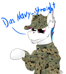 Size: 2639x2954 | Tagged: safe, artist:kamithepony, oc, oc only, oc:kami, earth pony, pegasus, pony, high res, marines, military, navy, simple background, solo, speech, transparent background