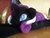 Size: 1024x768 | Tagged: safe, artist:dj-rabbit, nightmare rarity, g4, beanie (plushie), irl, photo, plushie, prone, solo