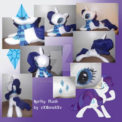 Size: 900x900 | Tagged: safe, artist:dragonnaturestudios, rarity, g4, clothes, irl, photo, plushie, scarf, solo