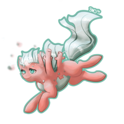 Size: 3000x3000 | Tagged: safe, artist:bean-sprouts, corsola, crossover, high res, pokémon, ponified, simple background, solo, transparent background
