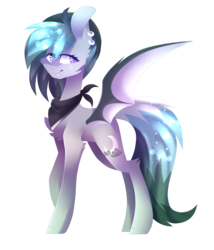 Size: 2105x2457 | Tagged: safe, artist:huirou, oc, oc only, bat pony, pony, bandana, ear piercing, high res, piercing, simple background, solo, transparent background