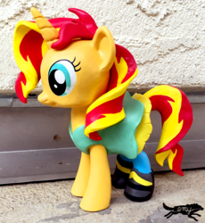 Size: 1343x1459 | Tagged: safe, artist:lostinthetrees, sunset shimmer, pony, g4, clothes, craft, equestria girls outfit, figure, irl, photo, ponified, solo