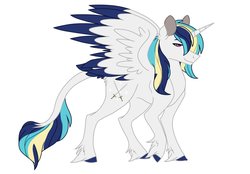 Size: 1024x713 | Tagged: safe, artist:colourstrike, oc, oc only, oc:prince maximus, alicorn, classical unicorn, pony, cloven hooves, colored hooves, colored wings, colored wingtips, horn, leonine tail, male, offspring, parent:princess cadance, parent:shining armor, parents:shiningcadance, simple background, solo, stallion, unshorn fetlocks, white background