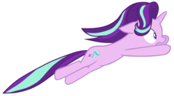 Size: 12700x7000 | Tagged: safe, artist:tardifice, starlight glimmer, g4, to where and back again, absurd resolution, female, floppy ears, frown, jumping, open mouth, photoshop, simple background, solo, transparent background, vector, wide eyes, windswept mane