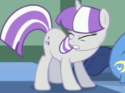Size: 462x346 | Tagged: safe, screencap, night light, twilight velvet, pony, unicorn, g4, the cutie mark chronicles, animated, cropped, eyes closed, frown, gif, gritted teeth, shaking, slow motion, solo focus