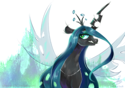 Size: 1190x842 | Tagged: safe, artist:chirpy-chi, queen chrysalis, changeling, changeling queen, g4, female, grin, smiling, solo