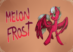 Size: 2100x1496 | Tagged: safe, artist:lonerdemiurge_nail, oc, oc only, oc:melon frost, pegasus, pony, female, freckles, mare, piercing, smiling, solo, spread wings