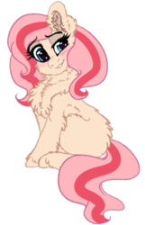 Size: 1047x1627 | Tagged: safe, artist:saphi-boo, oc, oc only, oc:cream jade, kindverse, chest fluff, ear fluff, fluffy, offspring, parent:cheese sandwich, parent:pinkie pie, parents:cheesepie, simple background, solo, transparent background