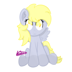 Size: 1280x1280 | Tagged: safe, artist:vaetan, derpy hooves, pegasus, pony, g4, :3, ear fluff, female, looking at you, simple background, sitting, solo, spread wings, transparent background