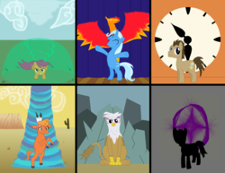 Size: 1280x989 | Tagged: safe, artist:twinquasars, doctor whooves, gilda, little strongheart, philomena, scootaloo, time turner, trixie, bison, buffalo, griffon, pegasus, phoenix, pony, unicorn, g4