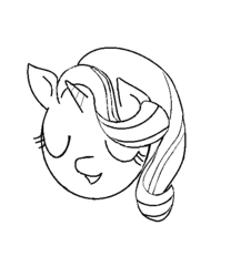 Size: 488x587 | Tagged: safe, starlight glimmer, g4, bust, eyes closed, female, monochrome, open mouth, simple background, solo, white background