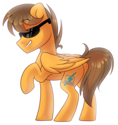 Size: 1024x1086 | Tagged: safe, artist:starlyfly, oc, oc only, pegasus, pony, glasses, male, raised hoof, simple background, solo, stallion, transparent background