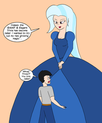 Size: 1920x2301 | Tagged: safe, artist:egstudios93, trixie, human, g4, clothes, dress, giantess, gown, humanized, impossibly large dress, macro, the great and elegant trixie