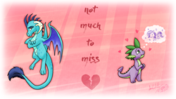 Size: 4000x2250 | Tagged: safe, artist:dragonwolfrooke, princess ember, rarity, spike, g4, 4everfreebrony, heartbreak, jealous, male, ship:emberspike, ship:sparity, shipping, straight