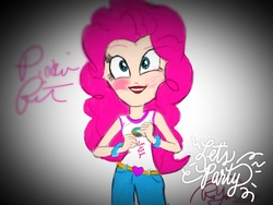 Size: 1280x960 | Tagged: safe, pinkie pie, equestria girls, g4, my little pony equestria girls: legend of everfree, drawing, female, lipstick, solo