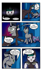 Size: 3000x5000 | Tagged: safe, artist:astroanimations, idw, king sombra, princess celestia, radiant hope, comic:celestia's yearning, g4, cave, cloak, clothes, comic, male, reformed sombra, ship:celestibra, ship:hopebra, shipping, sleeping, straight