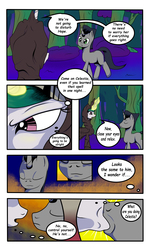 Size: 3000x5000 | Tagged: safe, artist:astroanimations, king sombra, princess celestia, comic:celestia's yearning, g4, cloak, clothes, comic, kissing, male, reformed sombra, ship:celestibra, shipping, straight