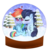 Size: 1024x1024 | Tagged: safe, artist:northlights8, rainbow dash, soarin', pony, g4, blushing, colored wings, colored wingtips, heart, male, ship:soarindash, shipping, snow globe, straight