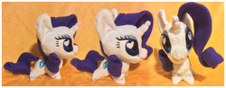 Size: 2402x942 | Tagged: safe, artist:sophie scruggs, rarity, g4, chibi, heart eyes, irl, photo, plushie, solo, wingding eyes