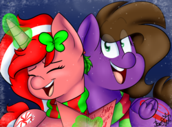 Size: 4028x3000 | Tagged: safe, artist:befishproductions, oc, oc only, oc:befish, oc:peppy revvy, christmas, clothes, freckles, scarf, signature
