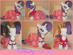 Size: 1024x771 | Tagged: safe, artist:krumm33, rarity, g4, clothes, crown, dress, gala dress, irl, jewelry, lidded eyes, photo, plushie, regalia, solo