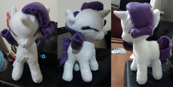 Size: 1666x842 | Tagged: safe, artist:kimikonyanchan, rarity, g4, blank flank, eyes closed, irl, photo, plushie, solo