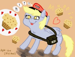 Size: 640x480 | Tagged: safe, artist:appleline, derpy hooves, pegasus, pony, g4, cute, female, food, mare, muffin, solo