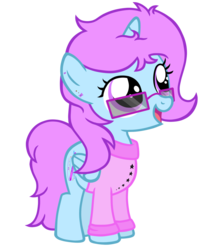 Size: 1024x1178 | Tagged: safe, artist:posey-11, oc, oc only, oc:stelar purple, alicorn, pony, clothes, female, filly, glasses, simple background, solo, transparent background, vector