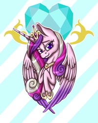 Size: 800x1000 | Tagged: safe, artist:inspiredpixels, princess cadance, alicorn, pony, g4, crystal heart, female, solo