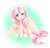 Size: 2048x1981 | Tagged: safe, artist:雪娜, fluttershy, pegasus, pony, g4, :d, blushing, chest fluff, colored pupils, cute, female, floppy ears, gradient background, happy, looking at you, mare, one ear down, open mouth, shyabetes, signature, simple background, sitting, smiling, solo, spread wings, teal background