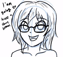 Size: 400x357 | Tagged: safe, artist:sumin6301, oc, oc only, oc:sumin, equestria girls, g4, equestria girls-ified, glasses, looking at you, sketch, solo