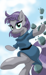 Size: 1200x1920 | Tagged: safe, artist:theroyalprincesses, maud pie, g4, clothes, female, rock, solo, underhoof